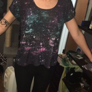 Galaxy splatter crop top empyre